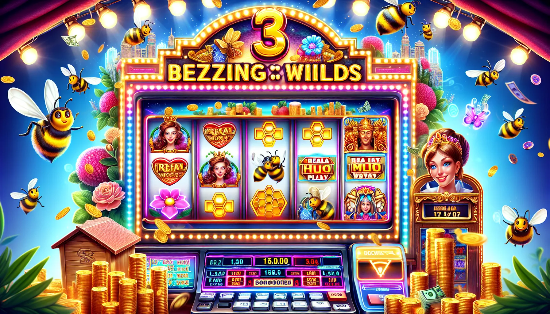 Играть на реальные деньги в  3 buzzing wilds 